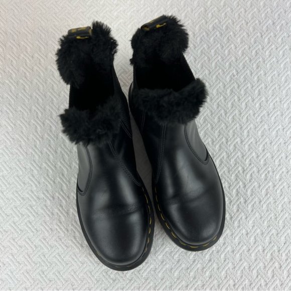 Dr. Martens Women's 2976 Leonore Faux Fur Chelsea Black size 6 - Picture 5 of 13